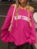 Women's Clothing Autumn And Winter New Letter Print Sweater Casual High Collar Solid Color Long Sleeve Women's Sweater_ecoleips.com