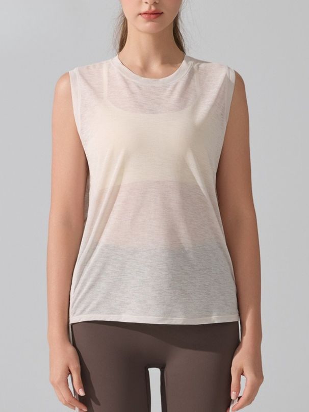 K Sleeveless Quick Drying Vest, Running Pilates Yoga Cover, Pleated, Moisture Absorbing, Breathable Sports And Fitness Clothing_ecoleips.com