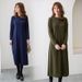 New Loose Fitting Sweatshirt Midi Skirt For Spring And Autumn Solid Color Round Neck Long Sleeve Versatile Over The Knee Dress For Women_ecoleips.com
