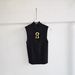 Women's French Retro Hollow Stand Collar Sleeveless Knitted Vest Sexy Slim Fit Metal Buckle Keyhole Design Top_ecoleips.com