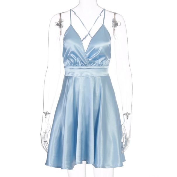 Women's Sexy Bow Knot Maxi Dress Summer 2025 European American Style Cross Border Fashion Suspender Dress_ecoleips.com