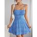 Summer Floral Print Women's Dress Sweet Fresh Tie up Slip Dress European American Style Cross Border Fashion for Women_ecoleips.com