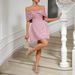 Women's Clothing Summer New Jacquard Tube Top Dress One Shoulder Sexy Dress_ecoleips.com