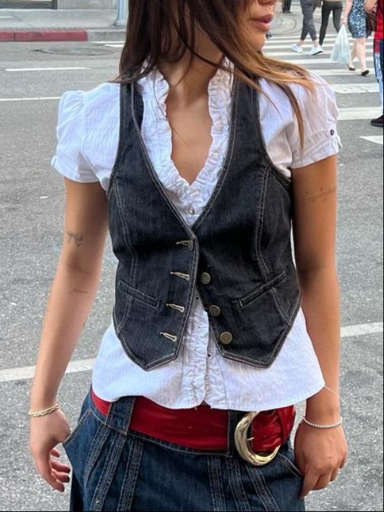 fashion slim denim vest for women_ecoleips.com