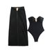 Women's One Piece Swimsuit with Metal Accessories Triangle Bikini Sexy Push up Design for Small Bust Hot Spring Beach Dress_ecoleips.com