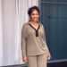 Women's Clothing V Neck Long Sleeved Slim Fit Two Piece Suit_ecoleips.com