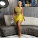 Women's Clothing new fashion sexy sleeveless round neck irregular sequined short skirt for women_ecoleips.com