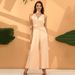 Women's Multi-Way Wrap V-Neck Wide Leg Jumpsuit, Sleeveless Tie Waist Casual Formal Romper_ecoleips.com