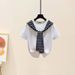 Women's Clothing Casual Suit & Archer0603 & Fashion Trousers Suit For Women In Summer Striped Small Shawl T Shirt Stylish Outfit Two Piece Suit_ecoleips.com