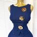 Temperament Design Metallic Buckle Round Neck Sleeveless Vest+High Waist Wide Leg Pants Denim Set For Women_ecoleips.com