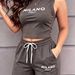 Women's Sleeveless Vest Two Piece Set Spring Summer New Arrivals Paired With Simple Shorts_ecoleips.com