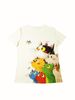 Colorful Stacked Cats Women's Tee - Cute Cartoon Feline Graphic, Playful Print For Casual Daily Wear_ecoleips.com