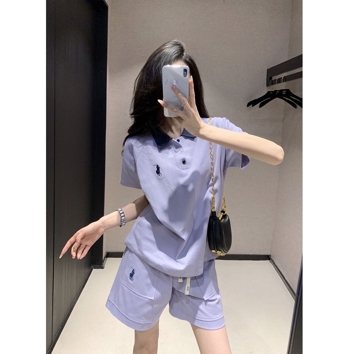 Women's Purple Shorts Set, 2026 Summer Hot Selling Two Piece Set, WKV Elegant Goddess Style High End Outfit_ecoleips.com