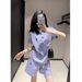 Women's Purple Shorts Set, 2026 Summer Hot Selling Two Piece Set, WKV Elegant Goddess Style High End Outfit_ecoleips.com