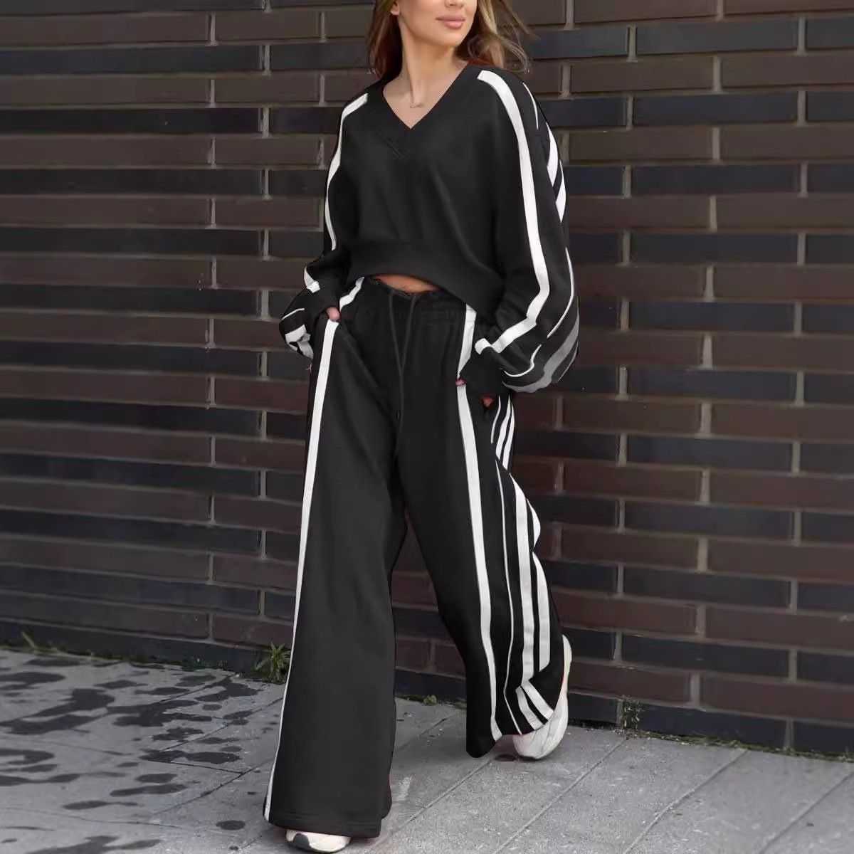 Spring And Autumn New 2025 Casual Sleeve Long Pants Set Women's Two-Piece Outfit_ecoleips.com