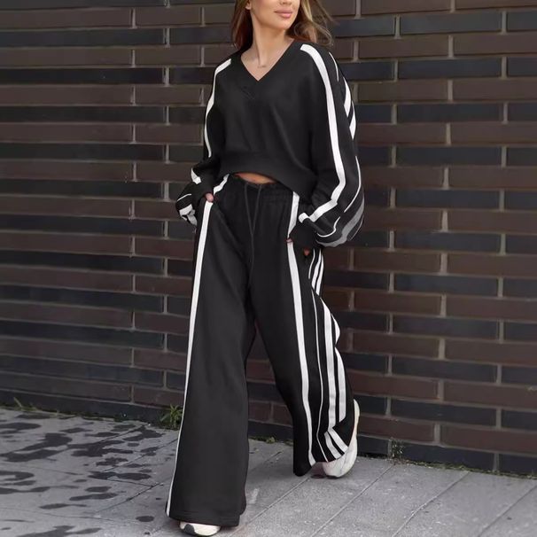 Spring And Autumn New 2025 Casual Sleeve Long Pants Set Women's Two-Piece Outfit_ecoleips.com
