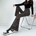 Leopard Print Flare Pants – High-Waisted Stretchy Bell Bottom Pants For Women (Coffee/Gray, M-XXL)_ecoleips.com