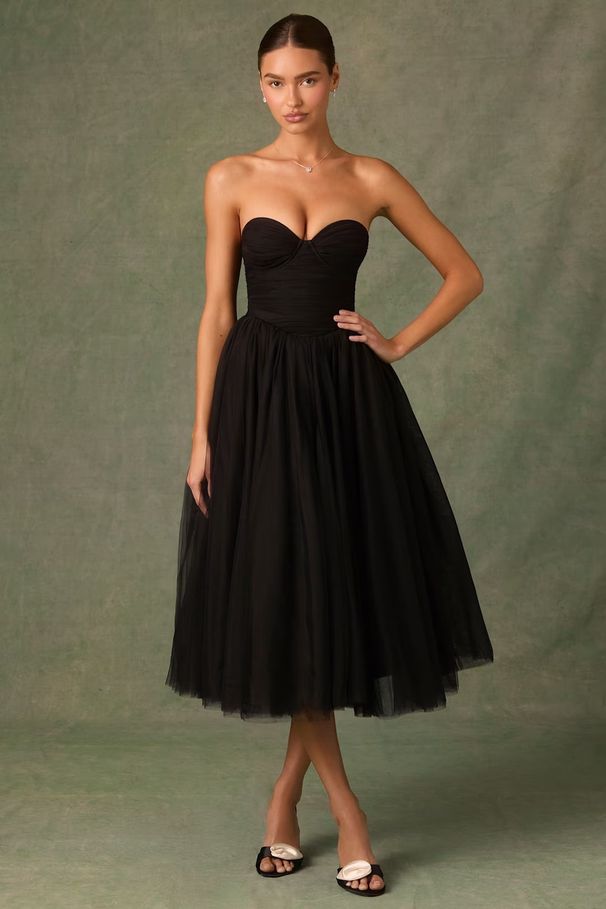Women's Clothing New Strapless Top Tulle Dress_ecoleips.com