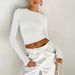 Women's Spring And Summer T-Shirts, Solid Colors, Crew Neck Base Shirts, Slim Long-Sleeved Tops, Women_ecoleips.com