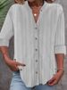Women's Clothing Autumn And Winter New Casual Fashion Button Striped Long Sleeved Solid Color Shirt_ecoleips.com