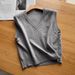 Aria Basics Bary Flagship High-quality Gray V-neck Knitted Women, New Style For Layering, Sleeveless Short Vest_ecoleips.com