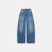 European And American ZA Cross-border RA Foreign Trade Wholesale Leather Patchwork Washed For Women, Baggy Low-waist_ecoleips.com