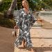 Women's Beach Cover Up Dress - Lightweight Long Robe With Zebra/Leopard Print, Sun Protection, Swimwear Cover, Plus Size, 100% Cotton_ecoleips.com