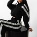 Women's Patchwork Fleece Lined Coat & High Waisted Straight Leg Trousers Set Winter Casual Two Piece Outfit_ecoleips.com