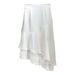 Elegant Satin Finish Midi Skirt for Women with Lace Trim Irregular Hem 2026 Spring Summer New Style_ecoleips.com