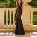 Sexy Backless High Waisted Evening Dress Summer Casual Sleeveless Host Dress Deep V Neck Embroidered Printed Women's Long Dress_ecoleips.com