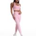 Women's Clothing Halter Strap Sports Bra Trousers Suit Yoga Clothing Fitness Two Piece Suit_ecoleips.com