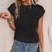 2025 New Round Neck Short Sleeved Textured T-shirt Top For Women's Clothing_ecoleips.com