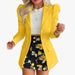 Elegant Printed Women's Suit Set - Office Wear Blazer & Skirt, Flattering Fit, Spring/Autumn Fashion_ecoleips.com