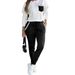 Women's Fall Winter Casual Set, Long Sleeve Knit Top & High-Waisted Pencil Pants Two-Piece Outfit Functional Details_ecoleips.com