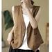 Cotton And Linen Women's Vest, Summer Stylish Casual Thin Loose Sleeveless Outerwear, Pure Cotton Jacket Top_ecoleips.com