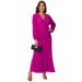Dress With A Fashionable V-Neckline, Long Sleeves, Pleated Design, And A Flowing Silhouette._ecoleips.com