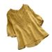 Breathable Linen Cotton Blend Plus Size Embroidered T-Shirt For Women - Loose Fit Bohemian Style Casual Top With Short Sleeves_ecoleips.com