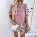Women's T-Shirt Spring And Summer Casual Solid-Color Short-Sleeved Cutout Top_ecoleips.com