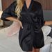 Aria Basics European American Foreign Trade Mid-sleeve Women's Robe, Summer Short Cardigan With Ties Tassels, Bathrobe And Sleepwear_ecoleips.com