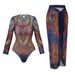 Russian Women's Long Sleeve Mesh Swimsuit Quick Drying Sun Protective One-Piece for Summer Sexy Vacation Style Polyester Kruppnik_ecoleips.com