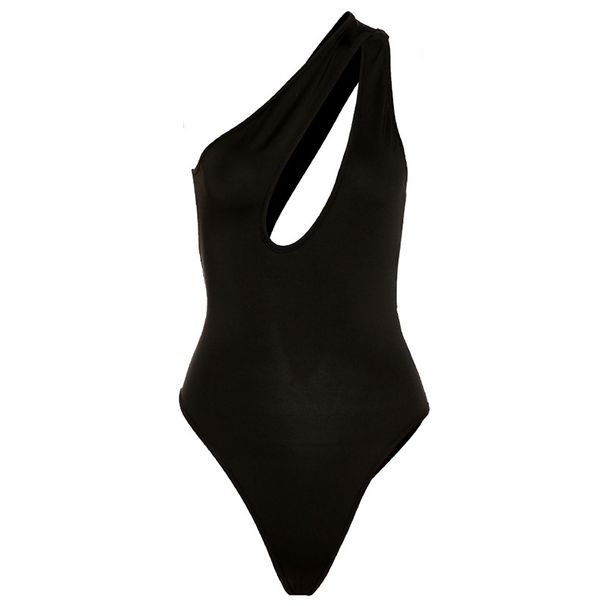 Women's Clothing New Summer Women's Fashionable And Sexy Slanted Shoulder Hollow Slim Solid Color Jumpsuit For Women_ecoleips.com