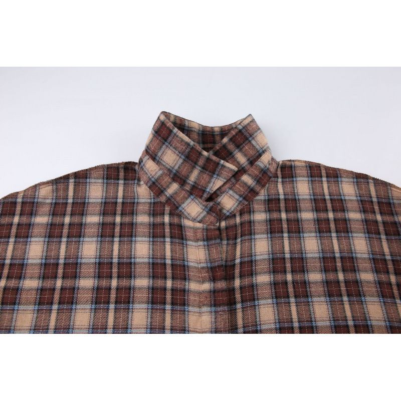 American Style Vintage Vintage Plaid Shirt Women's Long Design Sense Base Plaid Loose Shirt_ecoleips.com