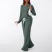 Women's V Neck Knitted Pajama Set Autumn Arrival Casual Comfortable_ecoleips.com