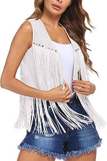 Elegant Longline Sleeveless Vest for Women Fringe Suede Jacket Boho Chic Style Trendy Outerwear_ecoleips.com