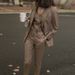 girl High-End Coffee Color Commuter Fit Blazer Jacket Formal Suit Vest Slim Pants Set For Women In Spring, Autumn, And Winter_ecoleips.com