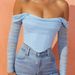2024 New Style Off-Shoulder Fishbone Top With High-End Feel, Sheer Mesh, Sexy And Revealing_ecoleips.com