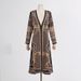 K Temperament Silhouette Loose Jacket For Women, New High-end V-neck With Hidden Button Print Design, Long Windbreaker_ecoleips.com