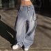 Cross-border Foreign Trade European And American Design Wide-leg Jeans For Women, Loose, Casual, Fashionable_ecoleips.com