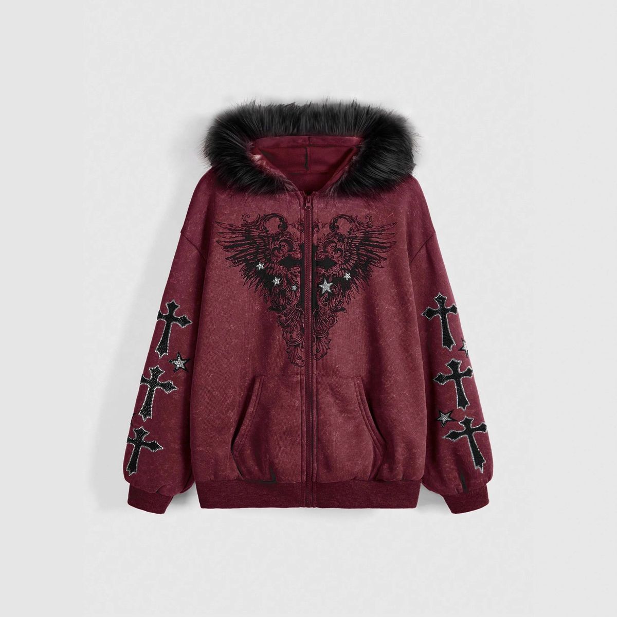 Women's Skull Hoodie Long Sleeved European American Style Lazy Cool Couple Top Wholesale 2025 New Cross Border_ecoleips.com
