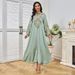 Women's Clothing Middle East Saudi Robe Dubai Travel Party New Rope Embroidery Elegant Long Sleeved Dress Abaya_ecoleips.com